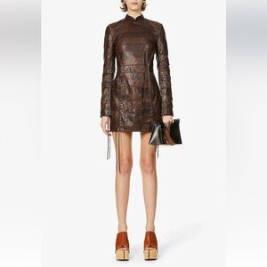 Acne Studios NWT Leanna color block patchwork leather dress size 38